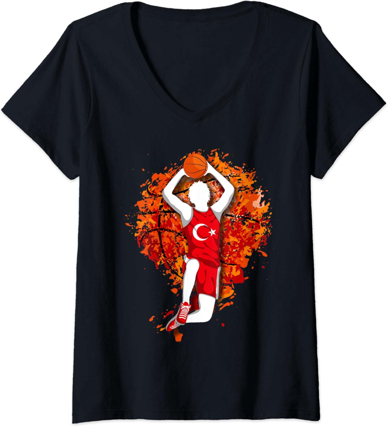 Donna Turchia Pallacanestro Bandiera Nazionale Turca Slam Dunk Art